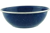 Camping Enamel Bowl with Stainless Steel Rim, 6-inch