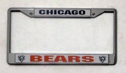 Chicago Bears Chrome License Plate Frame FREE BEARS DECAL