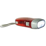 HK Red 3 LED Dynamo NO BATTERIES Hand-pressing Flash Light