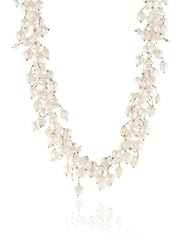 White Freshwater Cultured Pearl Necklace with Sterling Silver Clasp, 17"+2" Extender
