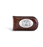 NCAA Auburn Tigers Tan Crocodile Leather Magnet Concho Money Clip, One Size