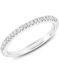 14K White Gold 0.15cttw Round Diamond Ring Band