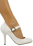 Designer Dressy Formal Classic High Heel Mary Jane from Hot Fash Shoes - KOPPA White
