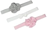 Carters Hosiery Baby-Girls Newborn 3 Pack Jersey Headwrap, Gray/White/Pink, 0-6 Months