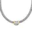 925 Silver & Diamond Necklace with 14k Gold Accents- 18.5 IN (0.47ctw)