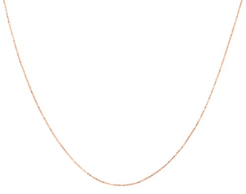 14k Rose Gold 1mm Ball Chain Necklace, 18