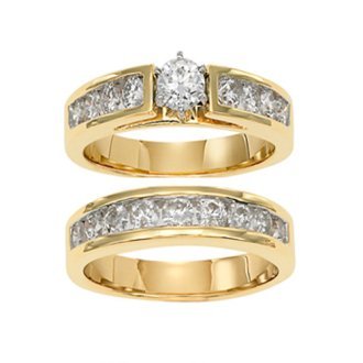 14K White or Yellow Gold Diamond Wedding Set   0.50 Ct.
