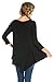 Frumos Womens Tunic 3/4 Sleeve Handkerchief Hem Tunic Top Black 2XL