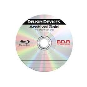Delkin 6x BD-R Archival Gold Blu-Ray Recordable Disc, 10 Pack Spindle by 