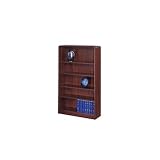 Safco 5-Shelf Radius-Edge Veneer Bookcase, Mahogany