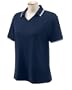 Devon & Jones Classic Women's Tipped Interlock Polo Shirt, Large, NAVY/WHITE