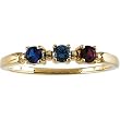 14K Yellow or White Gold Mother's Ring - 3 Stone