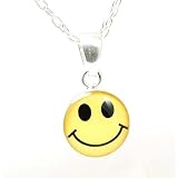 925 Silver Adorable Smiley Emoticon Face on 18 Chain