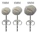 Silver stud earrings - size 5, 6 & 8MM - available in silver finish and 18K gold plated - hand polis