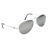 VON ZIPPER FERNSTEIN WHITE GREY CHROME METAL AVIATOR SUNGLASSES by