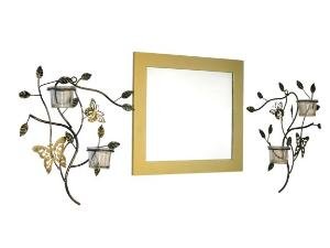 Wall Mirror with Butterfly Pc Set