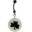 Glow in the Dark Irish Shamrock Belly Ring