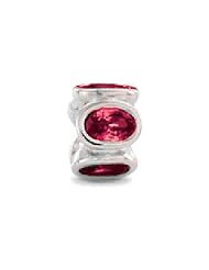Zable (tm) Sterling Silver Bezel Set Ovals July Bead / Charm