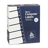 AVE04033 - Pin Fed Labels, 3 Across, 4x1-7/16,15000/BX, White