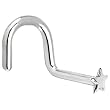 Solid 14KT White Gold Star Right Nostril Screw- 18 Gauge