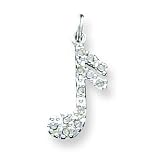Buy Sterling Silver Music Note Charm with 20 inch Sterling Silver Chain by A Great Jewelry Co.