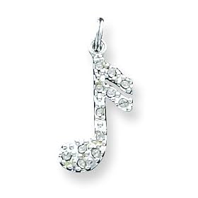 Buy Sterling Silver Music Note Charm with 20 inch Sterling Silver Chain made by A Great Jewelry Co. now!