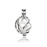 Bling Jewelry Sterling Silver Freshwater White Pearl Cage Pendant