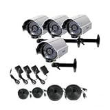 Zmodo Surveillance PKC-4001S 1/3inch CCD Professional Weatherproof Security Kit Retail Silver New