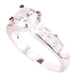 Image of Silver Ring - Large Dazzling White CZ Ring