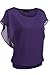 Zeagoo Women's Loose Casual Short Sleeve Chiffon Top T-shirt Blouse, Purple, Medium, Medium, Purple