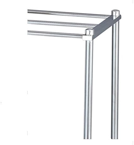 Metal Towel Rack Stand Free Standing Pedestal Polished Nickel Chrome Finish with Bathroom Storage Shelf Portable for the Laundry Room for Drying Clothes and Delicates
