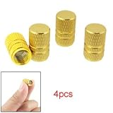 Gold Tone 4PCS Alloy Car Auto Tyre Tire Valve Stem Covers Caps