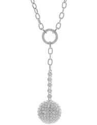 14k White Gold 4.78 Carat Diamond Ball Necklace