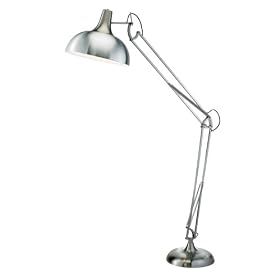 Adesso Atlas Floor Lamp, Satin Steel by Adesso Adesso Atlas Floor Lamp, Satin Steel by Adesso