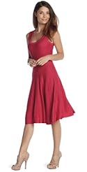 Cotton/Rayon Fitted Pleated Knee Length Sleeveless Flared-Skirt  Dress