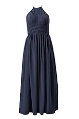 Chiffon Lace Floor Length Halter Evening Dress/Bridesmaid Dress/Party Dress 
