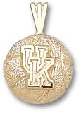 Kentucky Wildcats Solid 10K Gold Classic ''UK'' Basketball Pendant