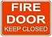 Fire Door Keep Closed Sign Decal