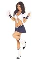 SeXy Cheerleader Costume 4 Piece Set Cropped Top Mini Skirt Wrost Bands and Pompoms