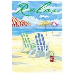 Relax Adirondack Chair Decorative Summer Beach Standard House Flag by Custom Decor