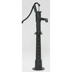 Bevo Handpumpe mit Rund-Flansch L�nge 44 cm, H�he 67 cm, Graugu� gr�n lackiert