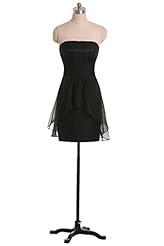 Strapless Chiffon/Satin Natural   Waistline Prom Dress/Party Dress/Mini Dress 