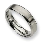 Titanium Beveled Edge 6mm Brushed and Polished Band