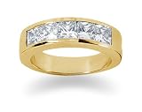 1.50 Princess Cut Channel band in 14k Yellow Gold
