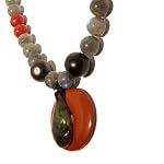 Coral Necklace 05 Beaded Labradorite Jasper Obsidian Red Crystal Healing 16