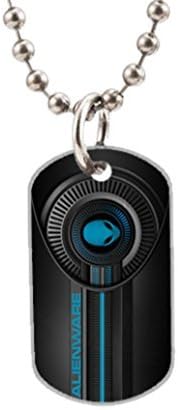 Alienware Custom New Big Size Oval Dog Tag Necklace,Extra one pc 3.3 " inch and 30" Aluminum Bead Chain