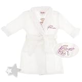 White Princess Fleece Bath Robe for Toddler Girls