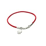 Sterling Silver Hamsa Hand Kabbalah Red Thread String Bracelet