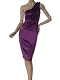Ever Pretty One Shoulder Flower Ruffles Padded Satin Sexy Short Club Dress 03338