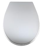 WENKO 111215100 WC-Sitz Prato - hochwertige Oberflächenverchromung, Kunststoffbefestigung, Thermoplast